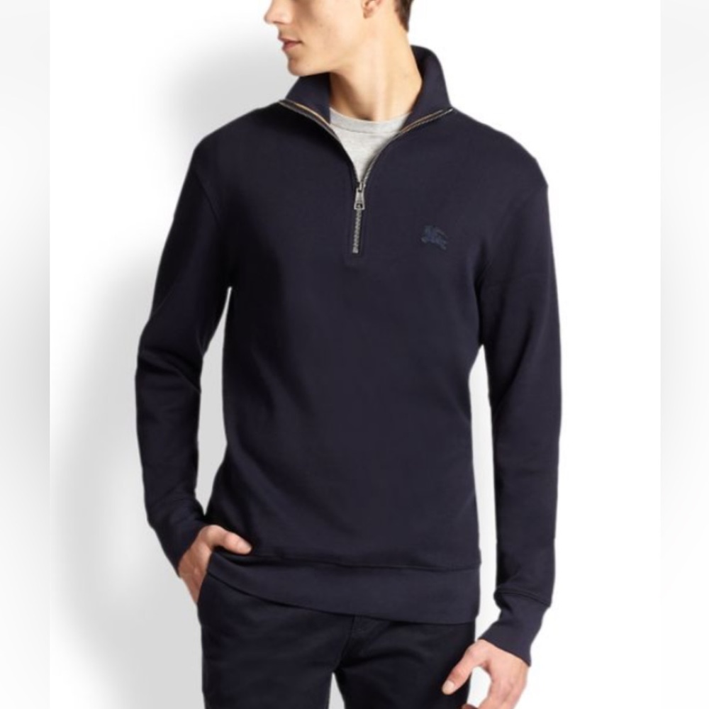 Burberry Brit Admiral Half Zip Pullover Navy Golf Work Business Casual